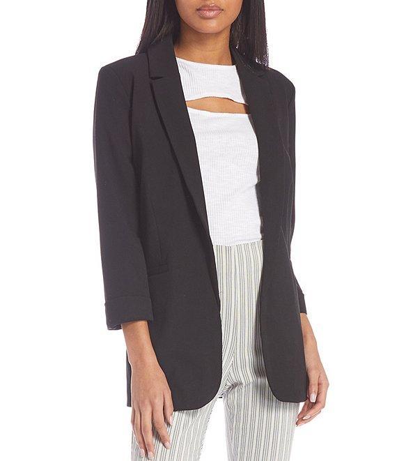 Takara Long-Sleeve Shawl Collar Suiting Boyfriend Blazer Product Image