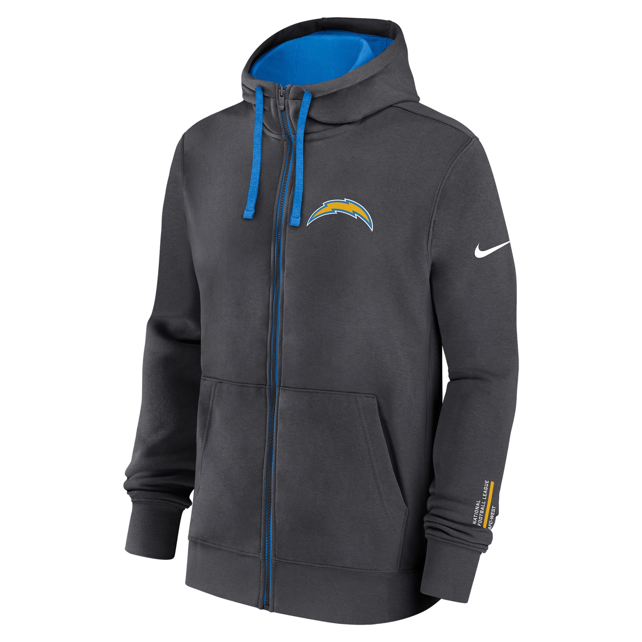 Los Angeles Chargers Playbook Page Club Men's Nike NFL Full-Zip Hoodie Product Image