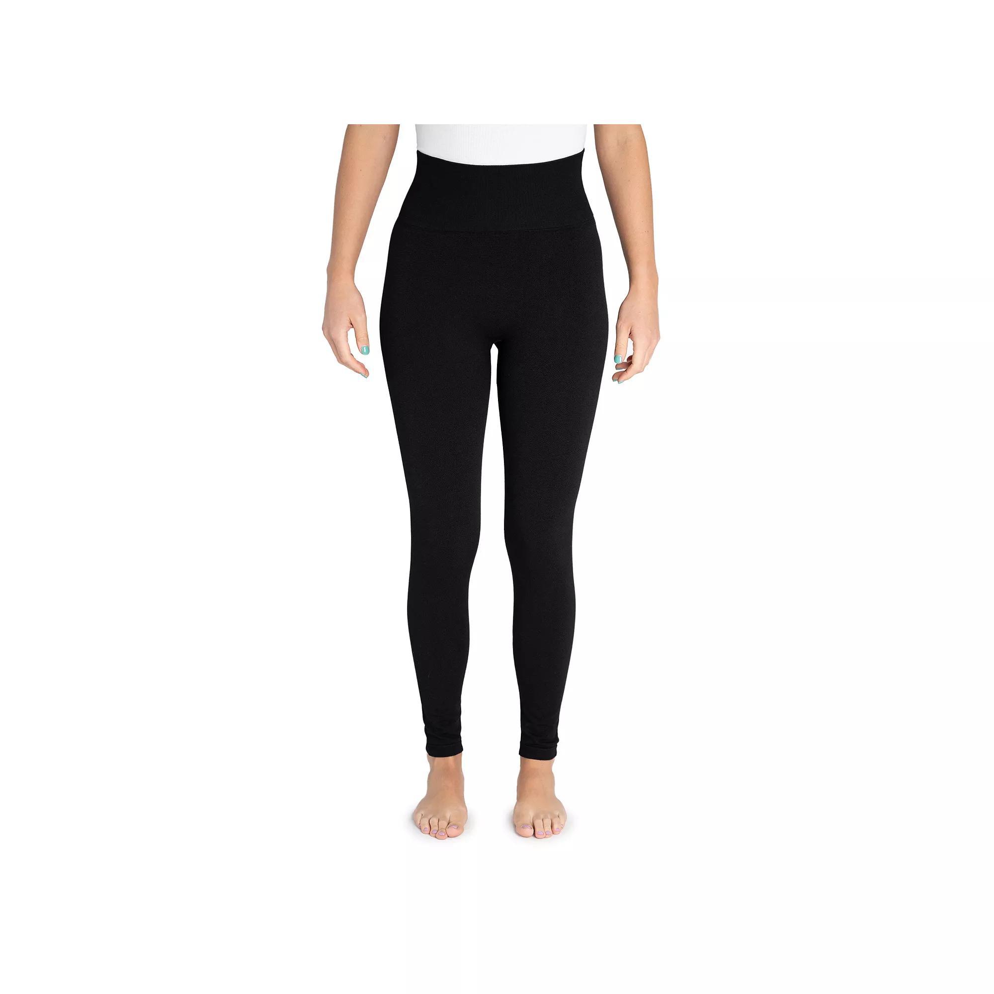 Women's MUK LUKS® Terry Lined Leggings, Size: Large-XL, Black Product Image