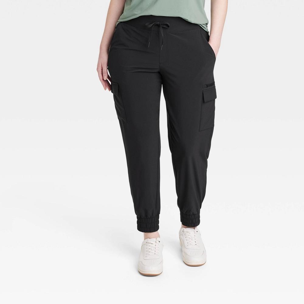 Womens Active Light Mid-Rise Cargo Joggers - All In Motion Black L Product Image