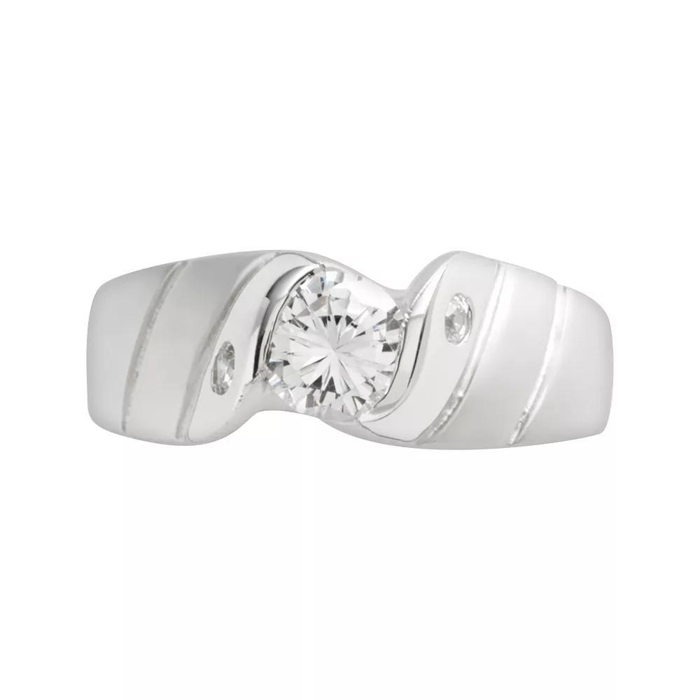 Traditions Jewelry Company Sterling Silver Cubic Zirconia Twist Ring, Womens Multicolor Product Image