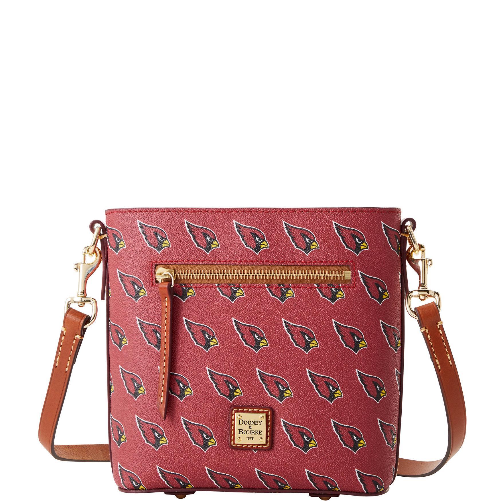 Dooney & Bourke Womens NFL AZ Cardinals Small Zip Crossbody Coated Cotton Shoulder Bag in Red Product Image