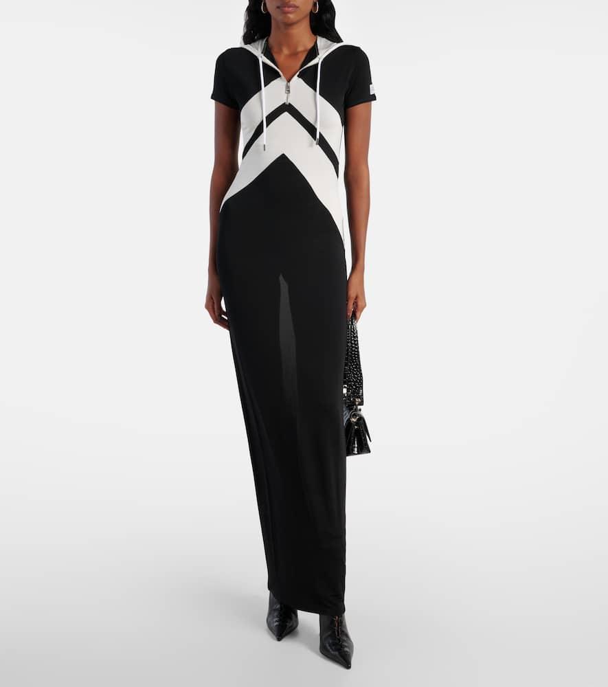 JEAN PAUL GAULTIER Women The Long Black Dress With Chevrons Product Image