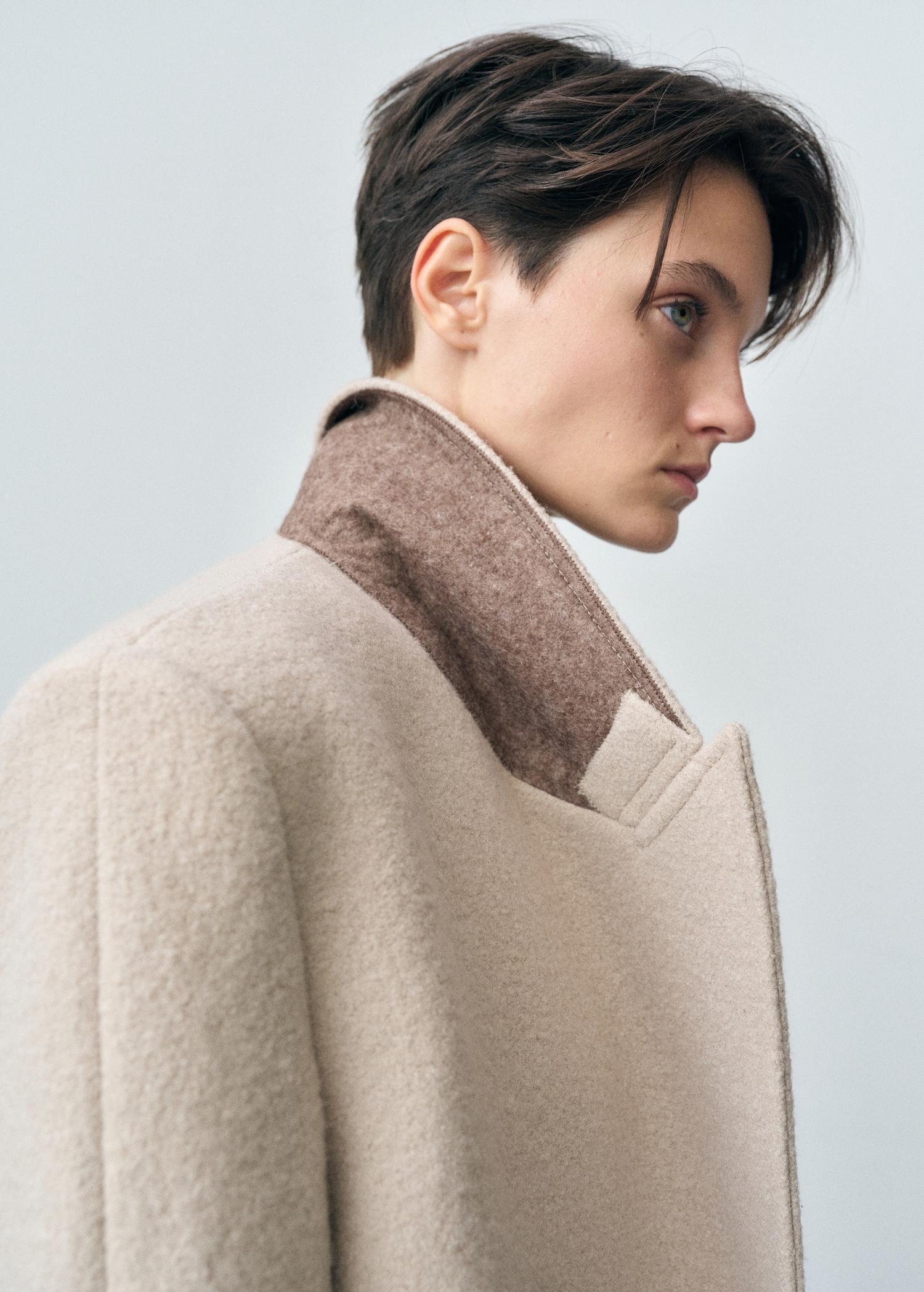 Structured virgin wool coat - Women | MANGO USA Product Image