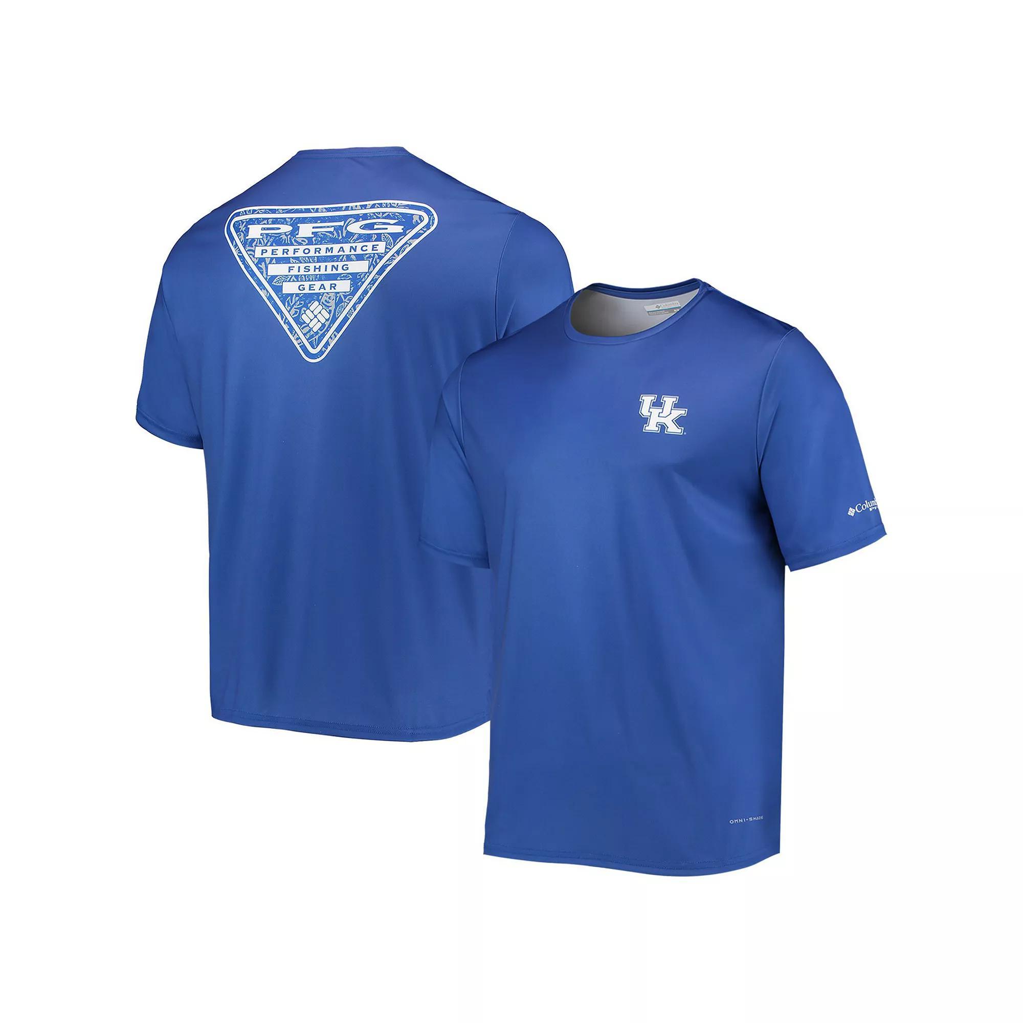 Men's Columbia Royal Kentucky Wildcats Terminal Tackle Omni-Shade T-Shirt, Size: Medium, Blue Product Image