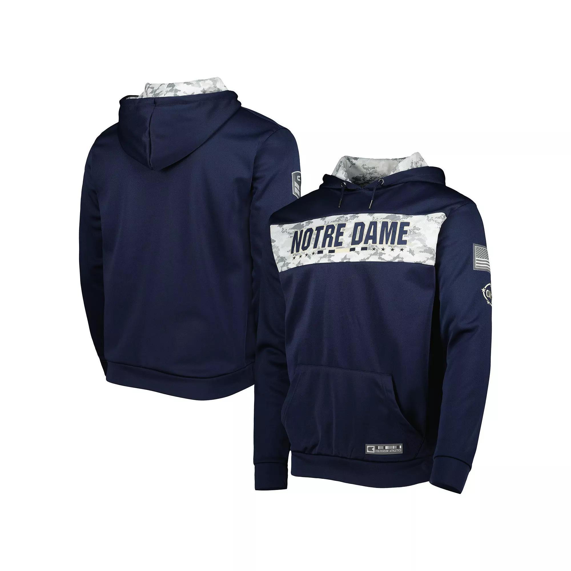 Men's Colosseum Navy Notre Dame Fighting Irish OHT Military Appreciation Team Color Pullover Hoodie, Size: Large, Blue Product Image
