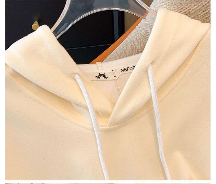 Plus Size Butterfly Print Drawstring Hoodie Product Image