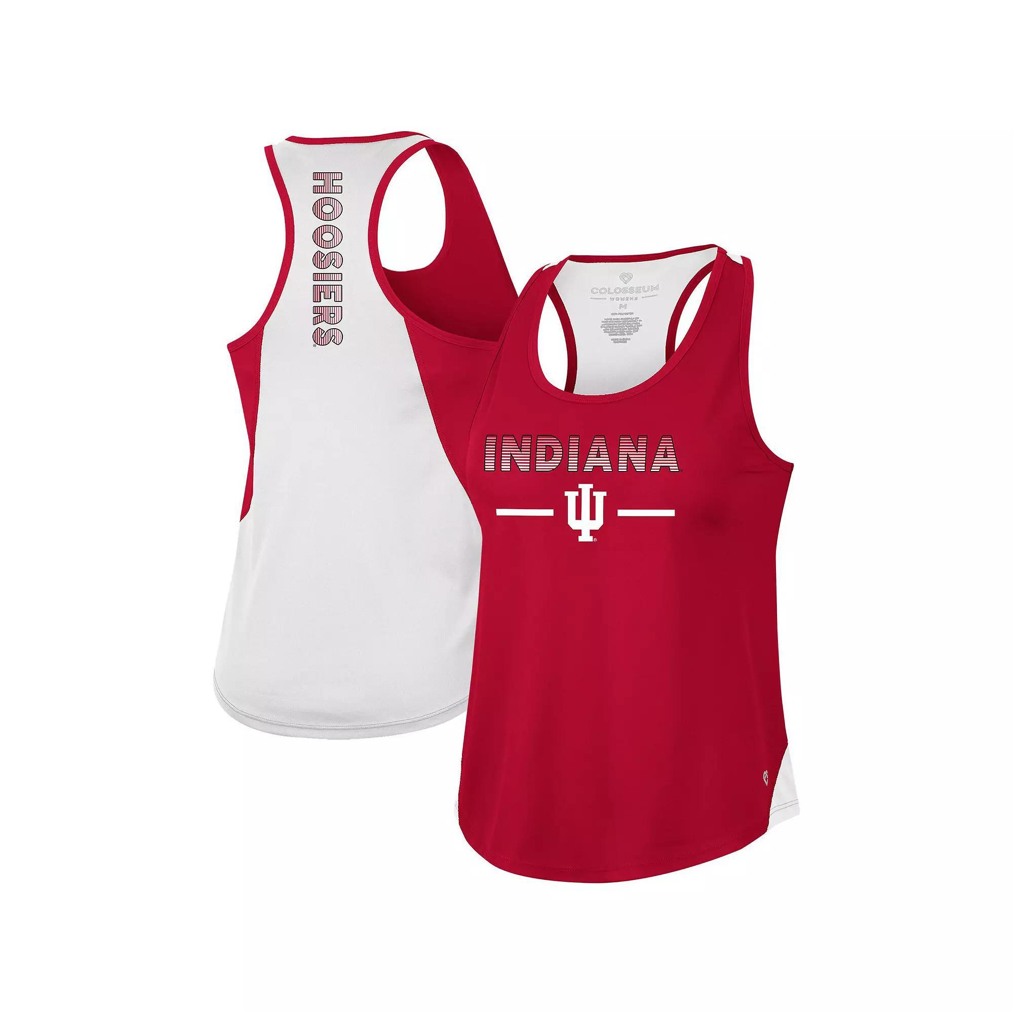 Womens Colosseum Crimson Indiana Hoosiers Sachs 2-Hit Scoop Neck Racerback Tank Top Product Image