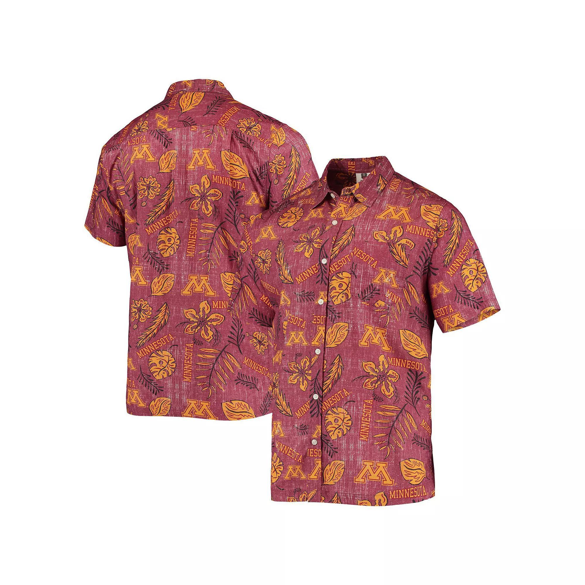 Mens Wes & Willy Maroon Minnesota Golden Gophers Vintage Floral Button-Up Shirt Product Image