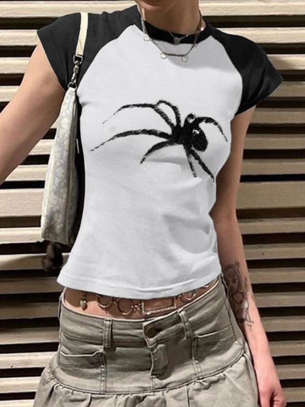Street Spider Raglan Sleeve Cropped Top Product Image
