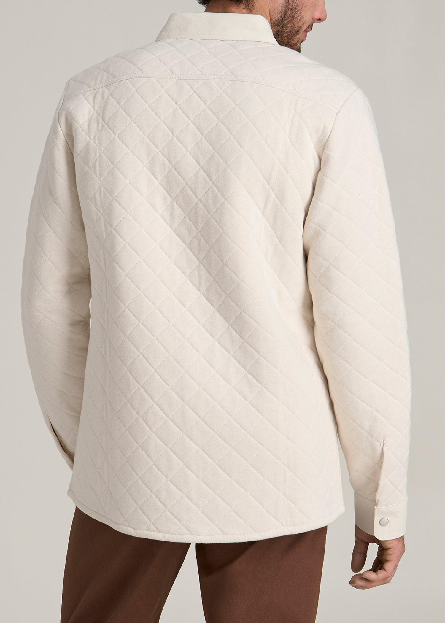 Quilted Shacket for Tall Men in Natural Product Image