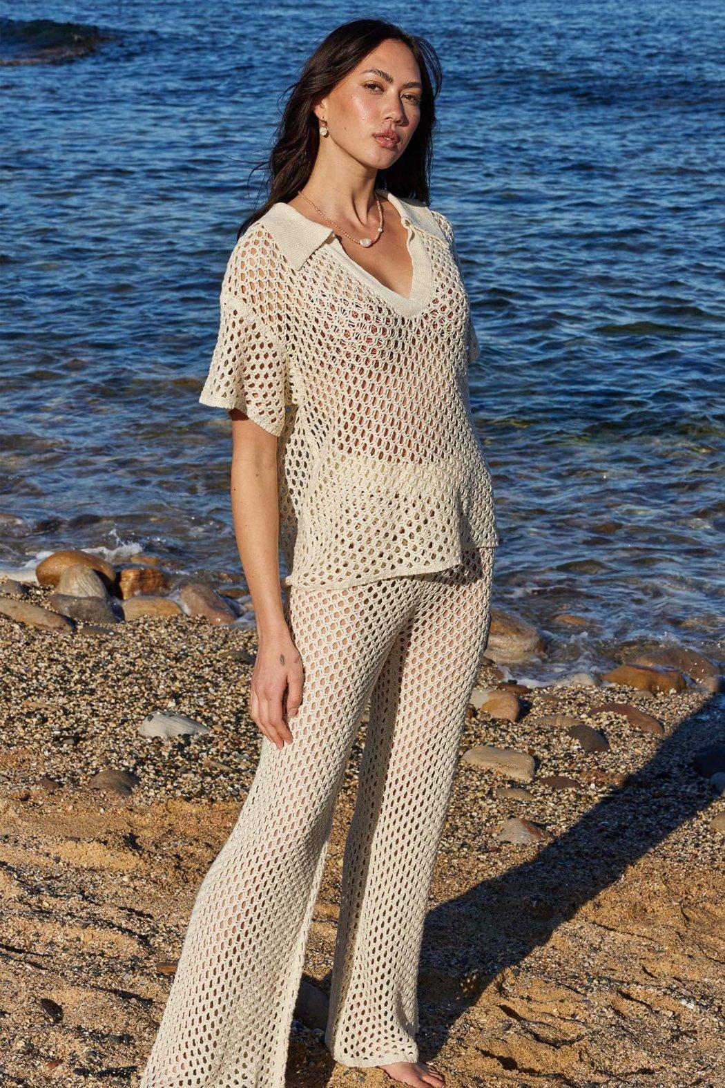 Balmy Crochet Knit Top Product Image