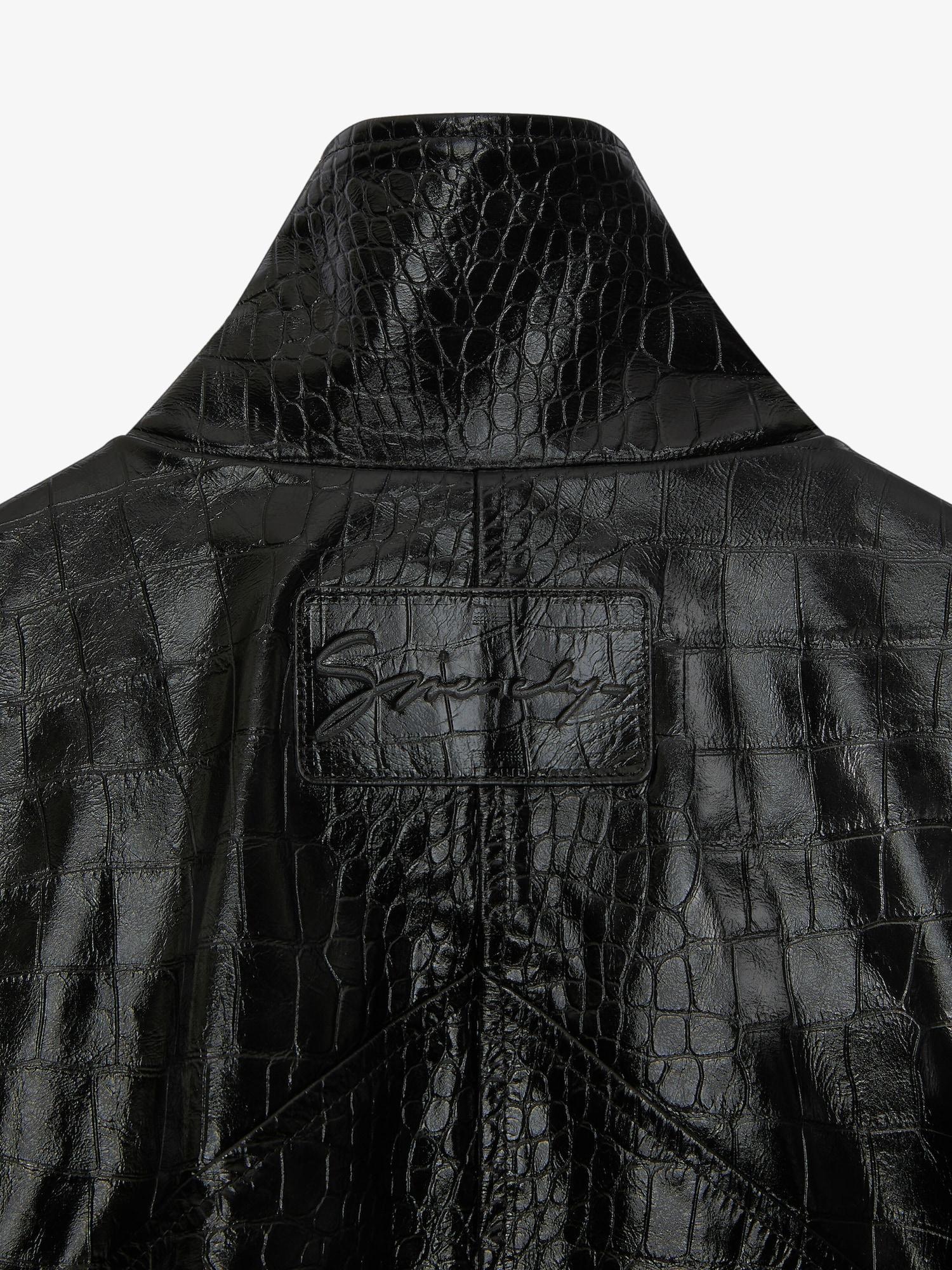 Bi-material biker jacket in leather Product Image