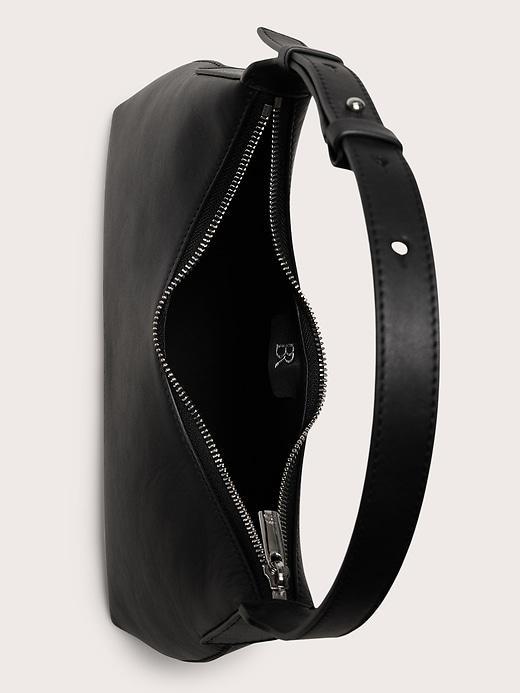 Metallic Leather Crescent Shoulder Bag Product Image