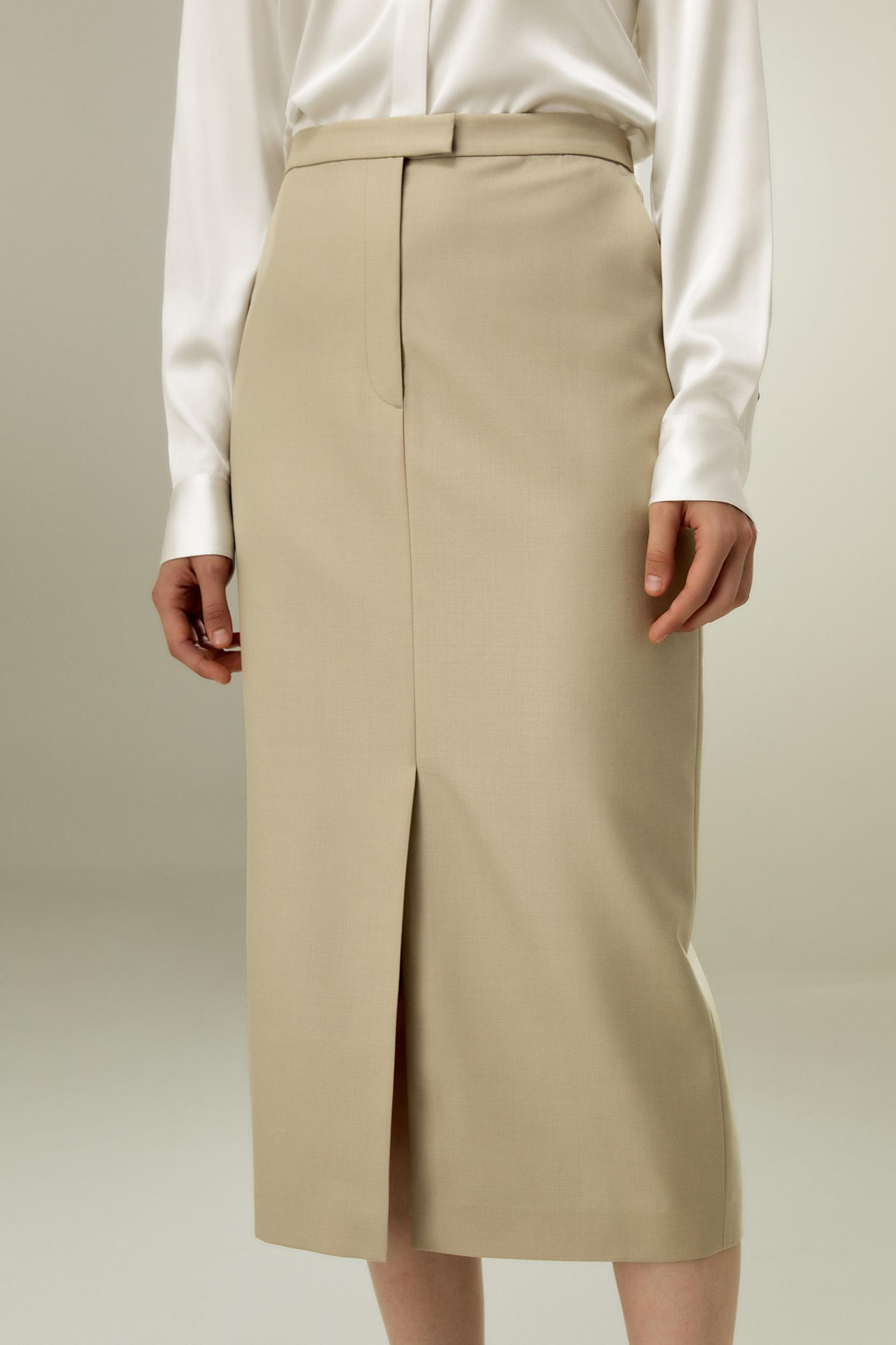 Modern Beauty Silk Wool Pencil Skirt Product Image