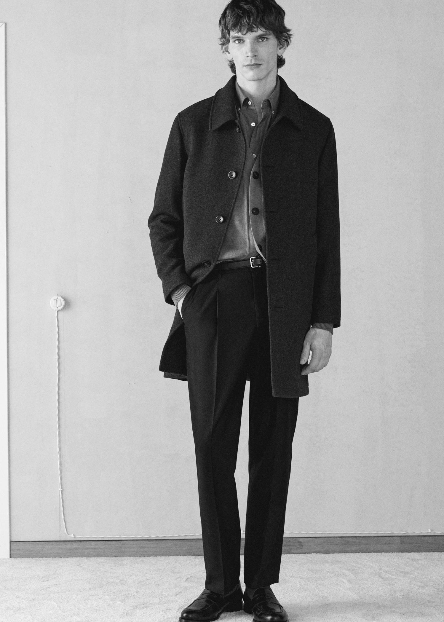 Straight-fit pleated pants - Men | MANGO USA Product Image