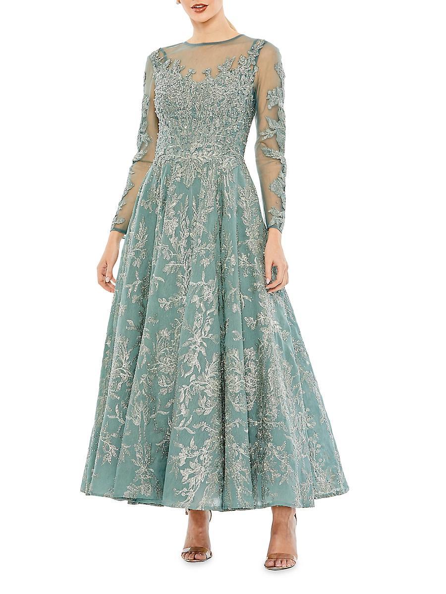 Womens Floral Embellished Cocktail Dress Product Image