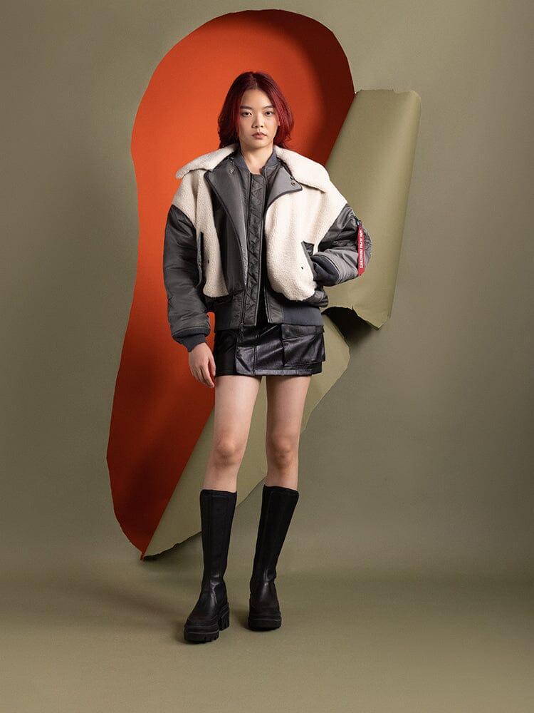 WOMEN'S B-15 SHERPA HYBRID BOMBER JACKET Product Image