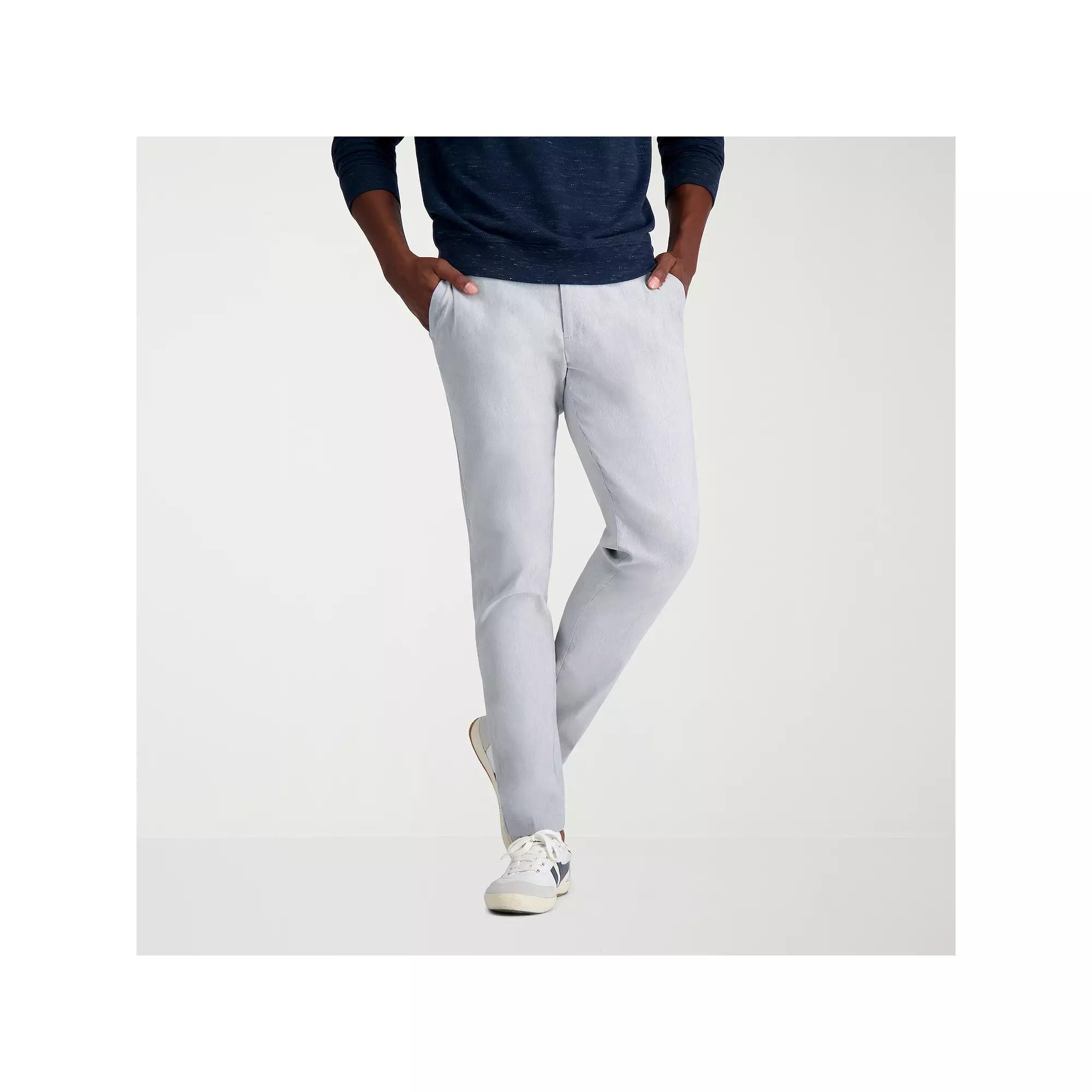 Mens Haggar Life Khaki Slim Fit Flex Pants Grey Heather Product Image