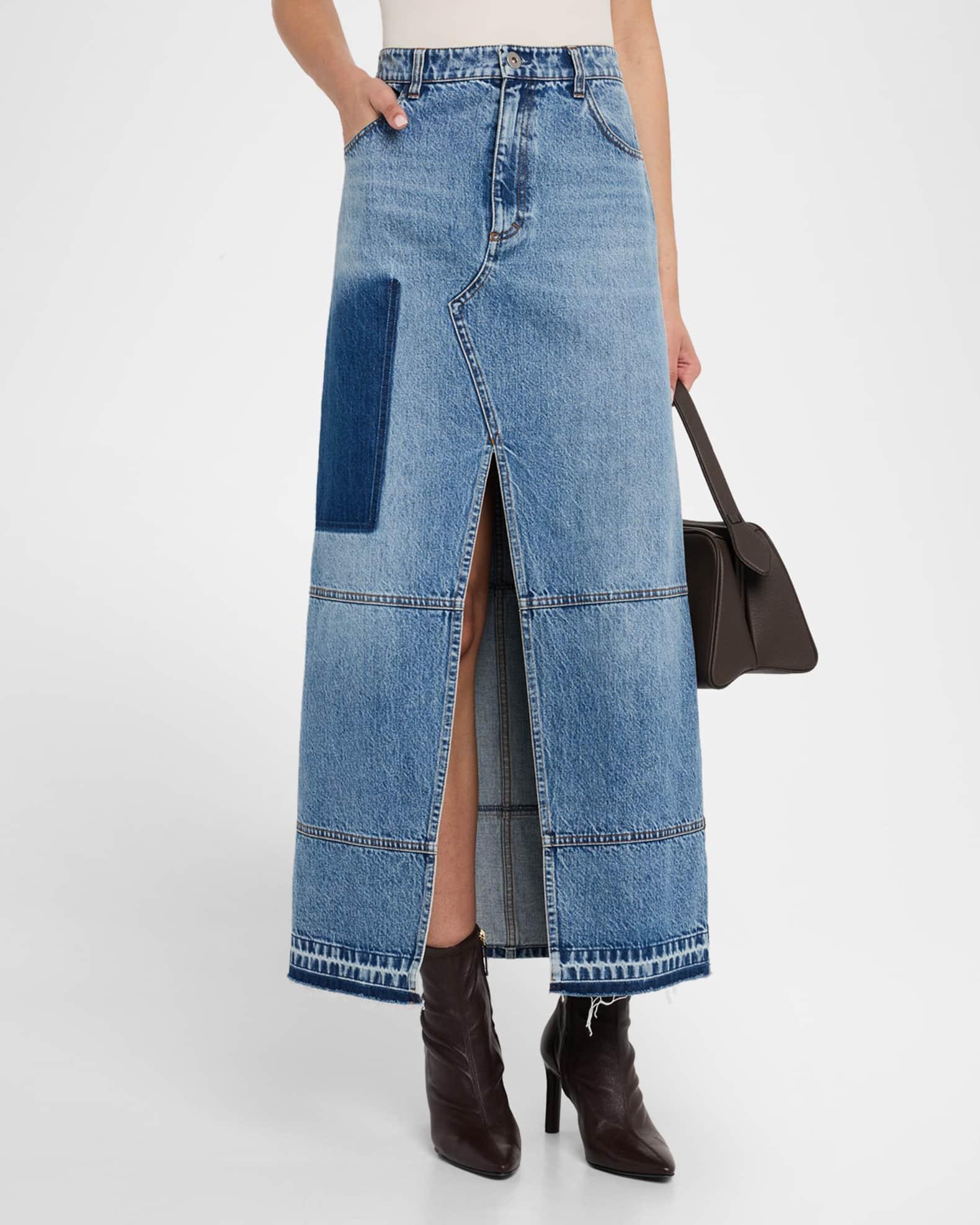 Treatment Denim Midi Skirt  Product Image
