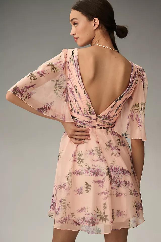 Mac Duggal Short-Sleeve V-Neck Mini Dress Product Image