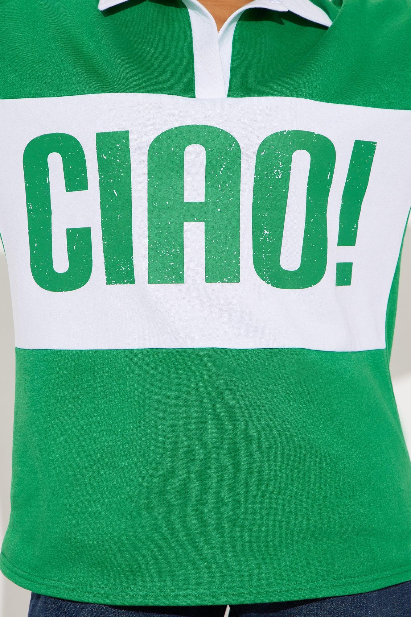 Cia Bella Pull Over Polo Top - Green/combo Product Image