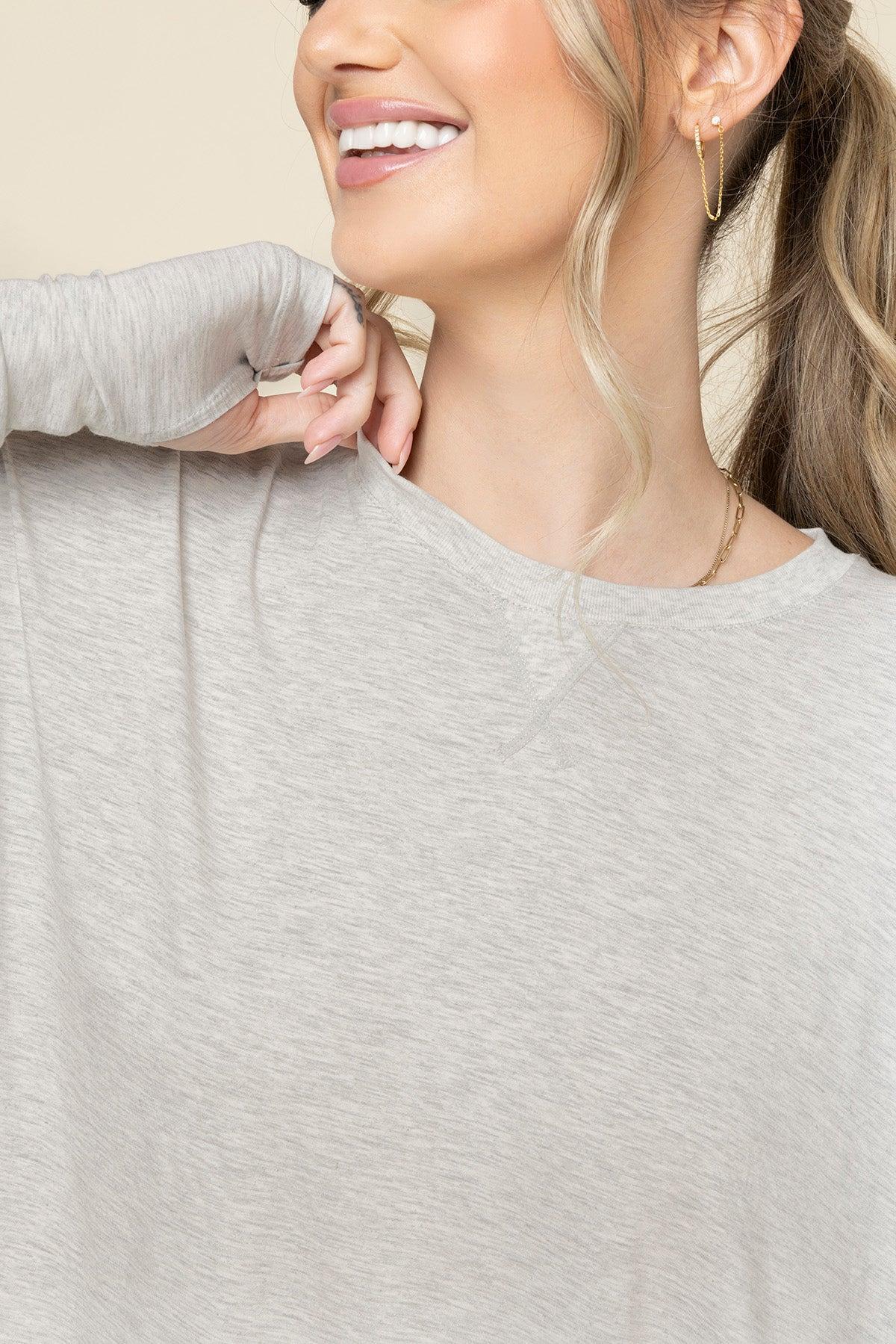The Perfect Long Sleeve Top - Dusty Blue Product Image
