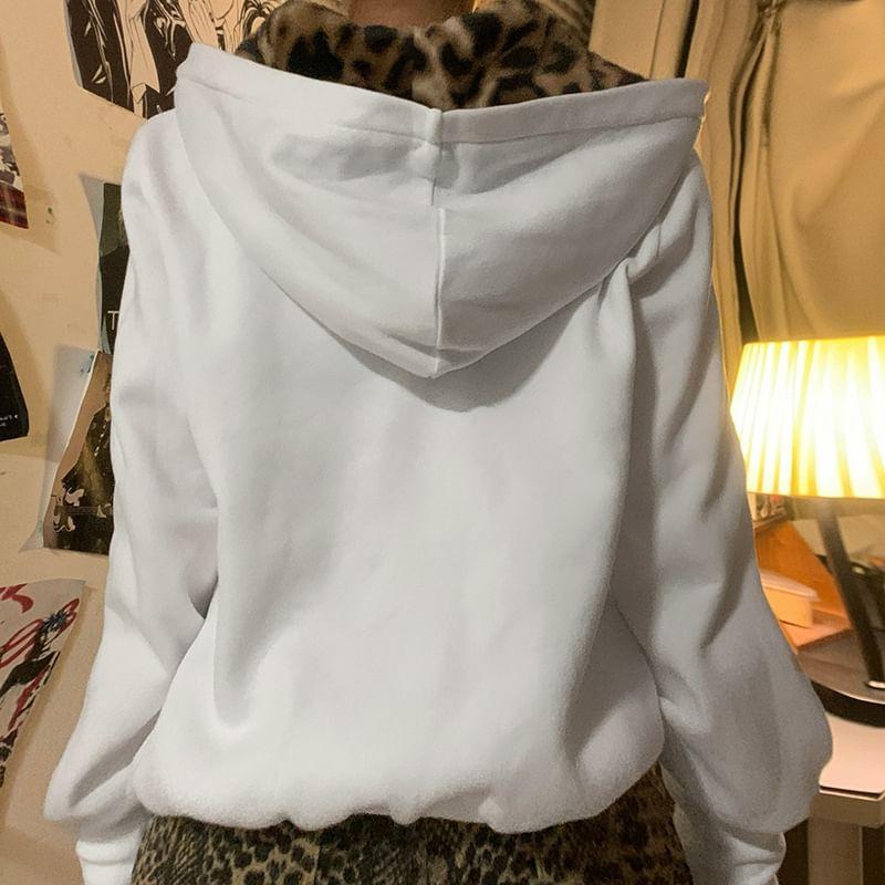 Butterfly Print Zip-Up Hoodie Product Image