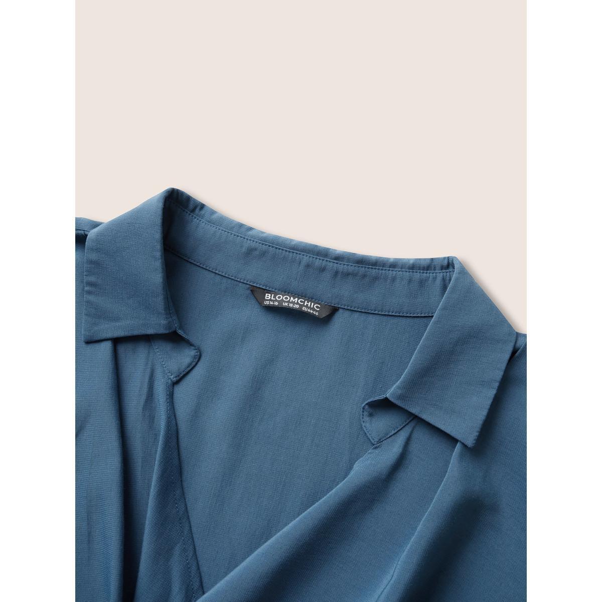 Plus Size Aegean Cowl Neck Plain Bell Sleeve Blouse Women Work From Home Elbow-length sleeve Cowl Neck Work Blouses BloomChic 14-16/1X Product Image