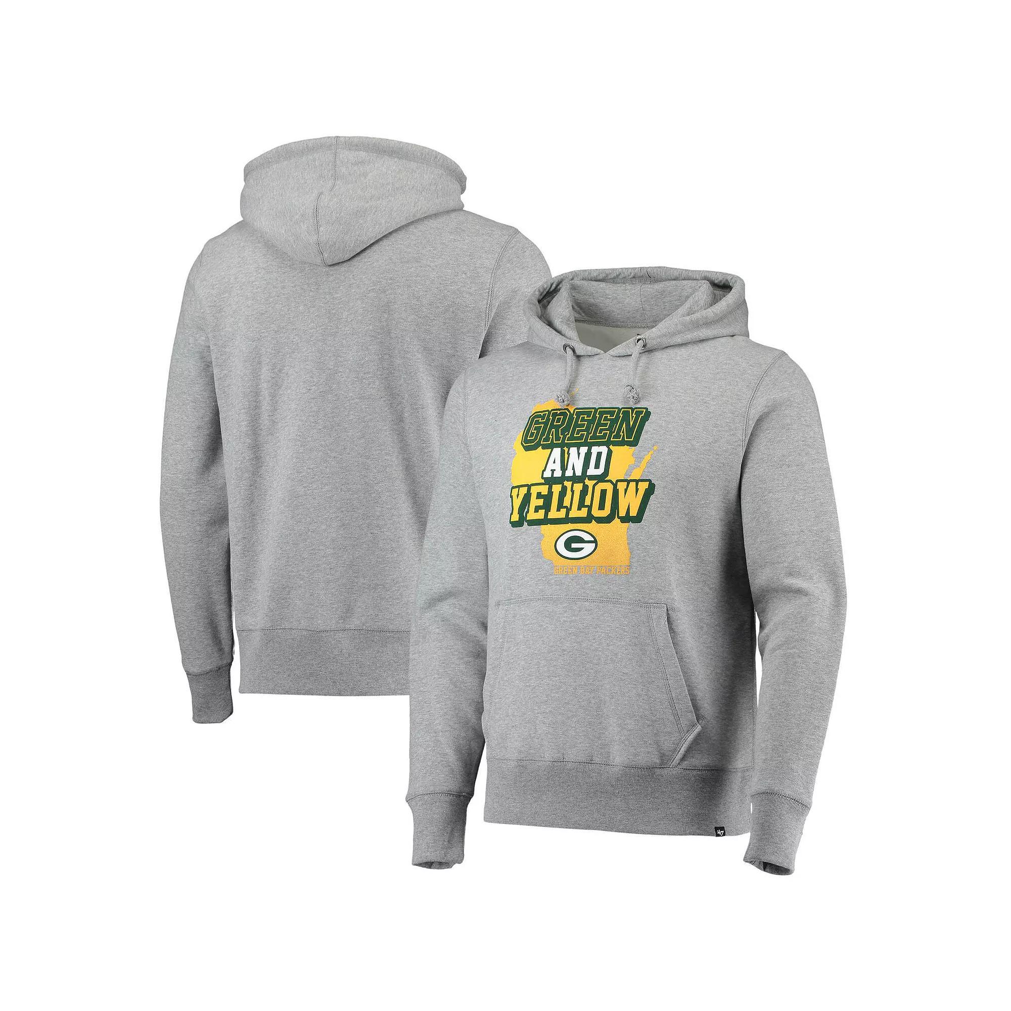 Mens 47 Heathered Gray Green Bay Packers Team Headline Pullover Hoodie Product Image