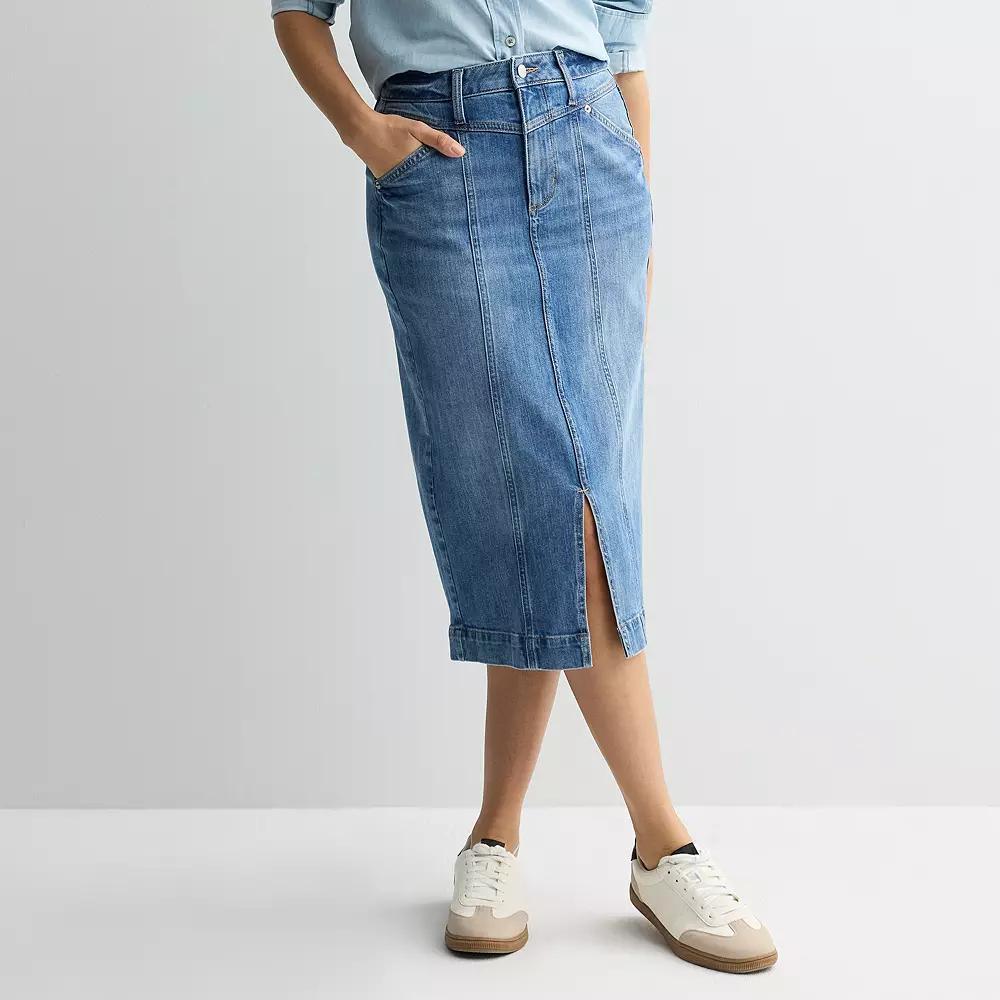 Women's Sonoma Goods For Life® Yoke Denim Skirt, Size: 10, Medium Light Product Image