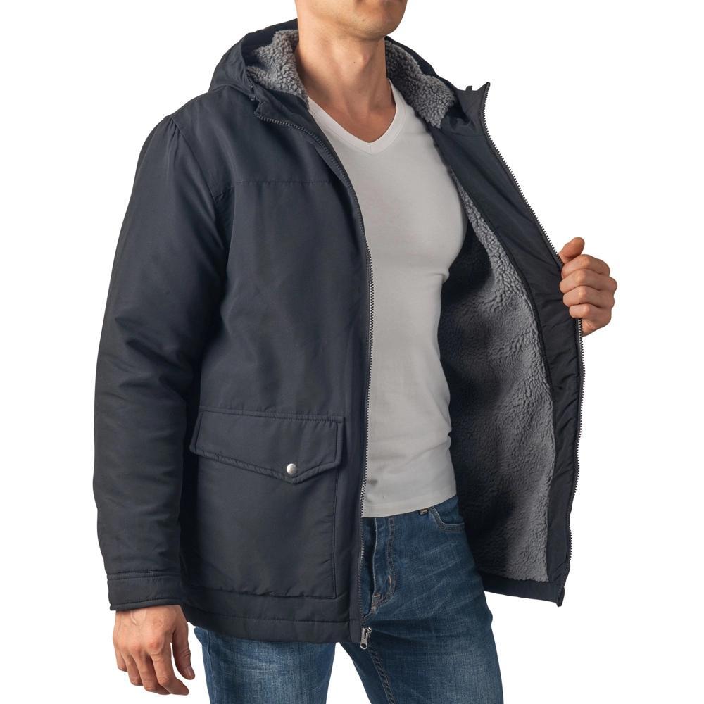 Alpine Swiss Shane Mens Faux Shearling Lined Parka Hooded Winter Coat Cargo Utility Jacket Product Image
