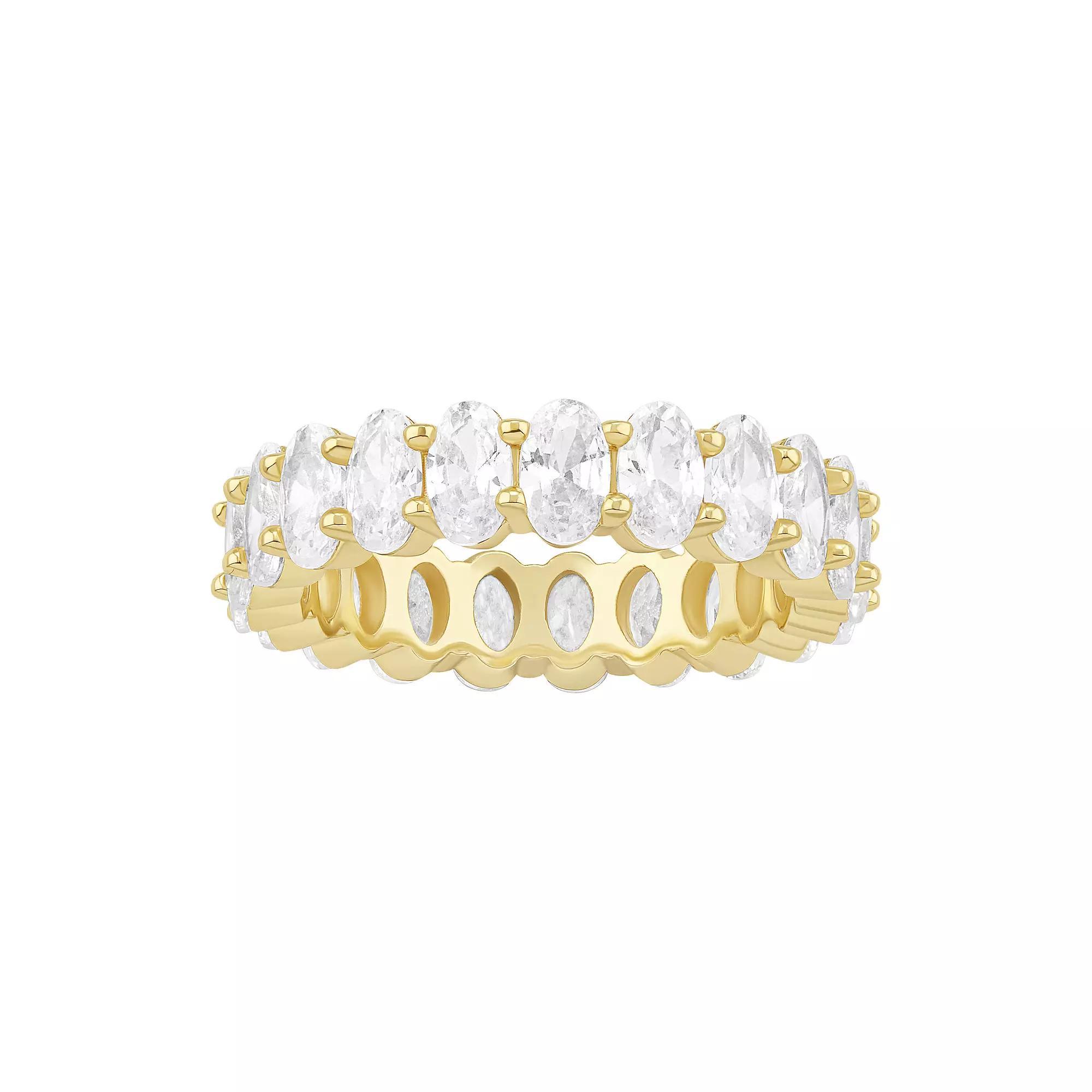 PRIMROSE Oval Cubic Zirconia Eternity Band Ring, Women's, Size: 9, Gold Tone Product Image