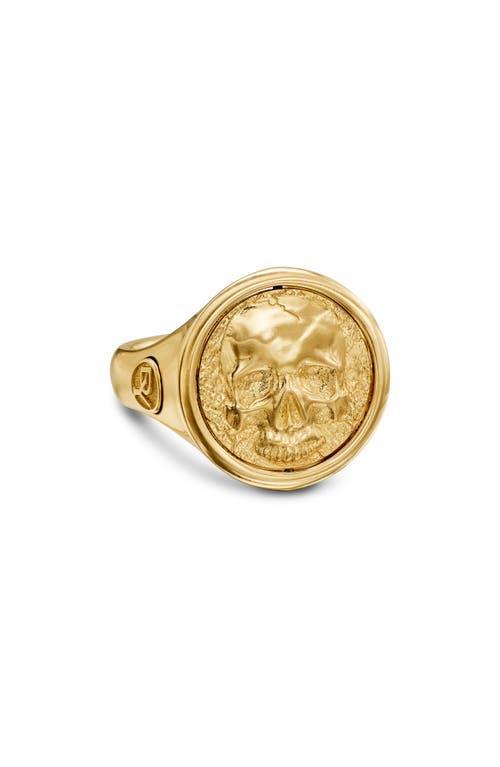 Mens Life and Death Duality Signet Ring in 18K Yellow Gold, 20MM Product Image
