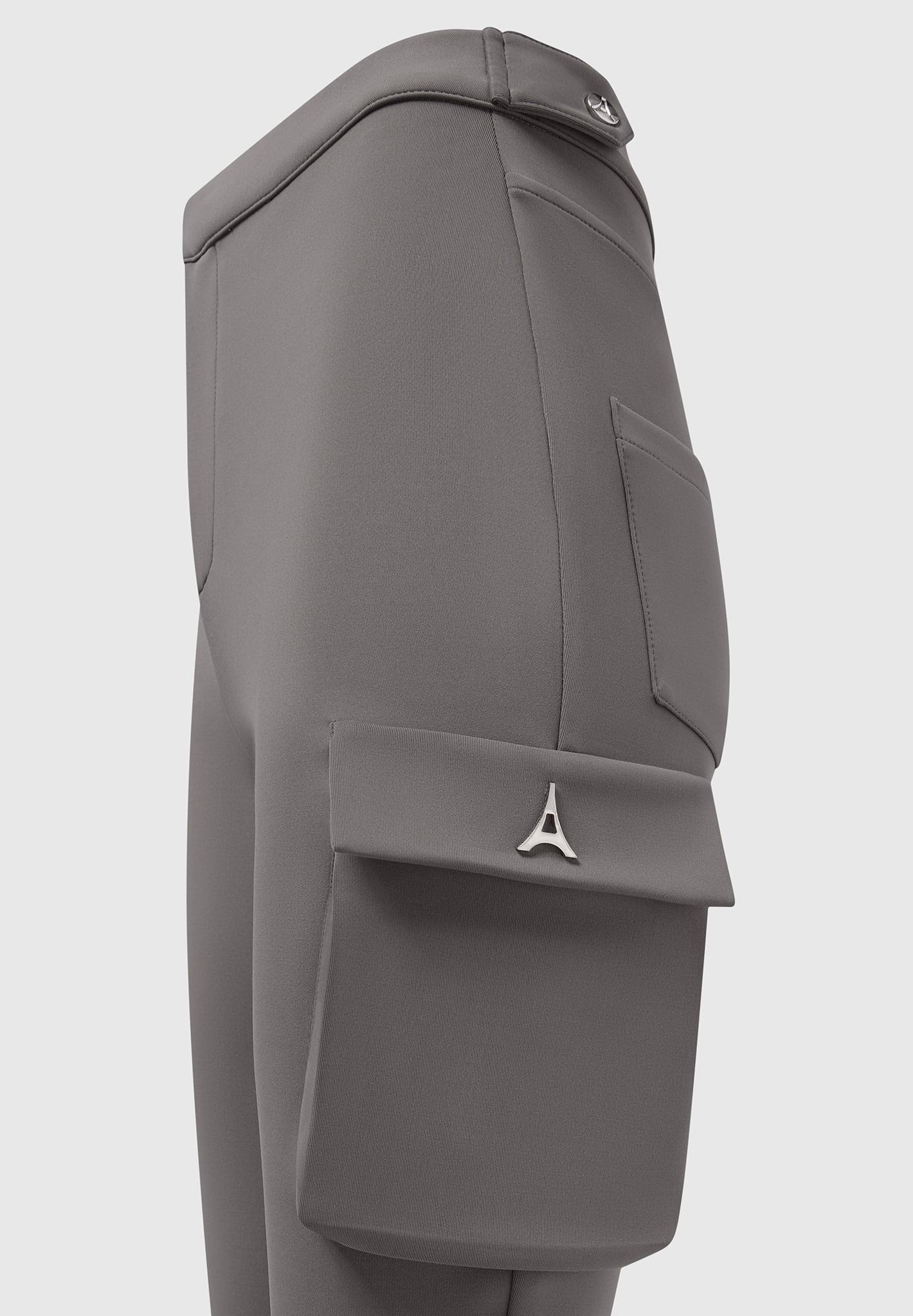 Neoprene Cargo Fit and Flare Leggings - Grey Female Product Image