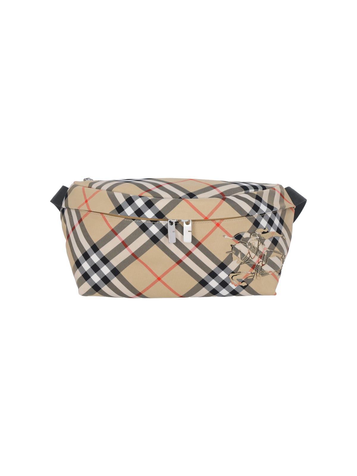 BURBERRY Check Logo Fanny Pack In Beige Product Image
