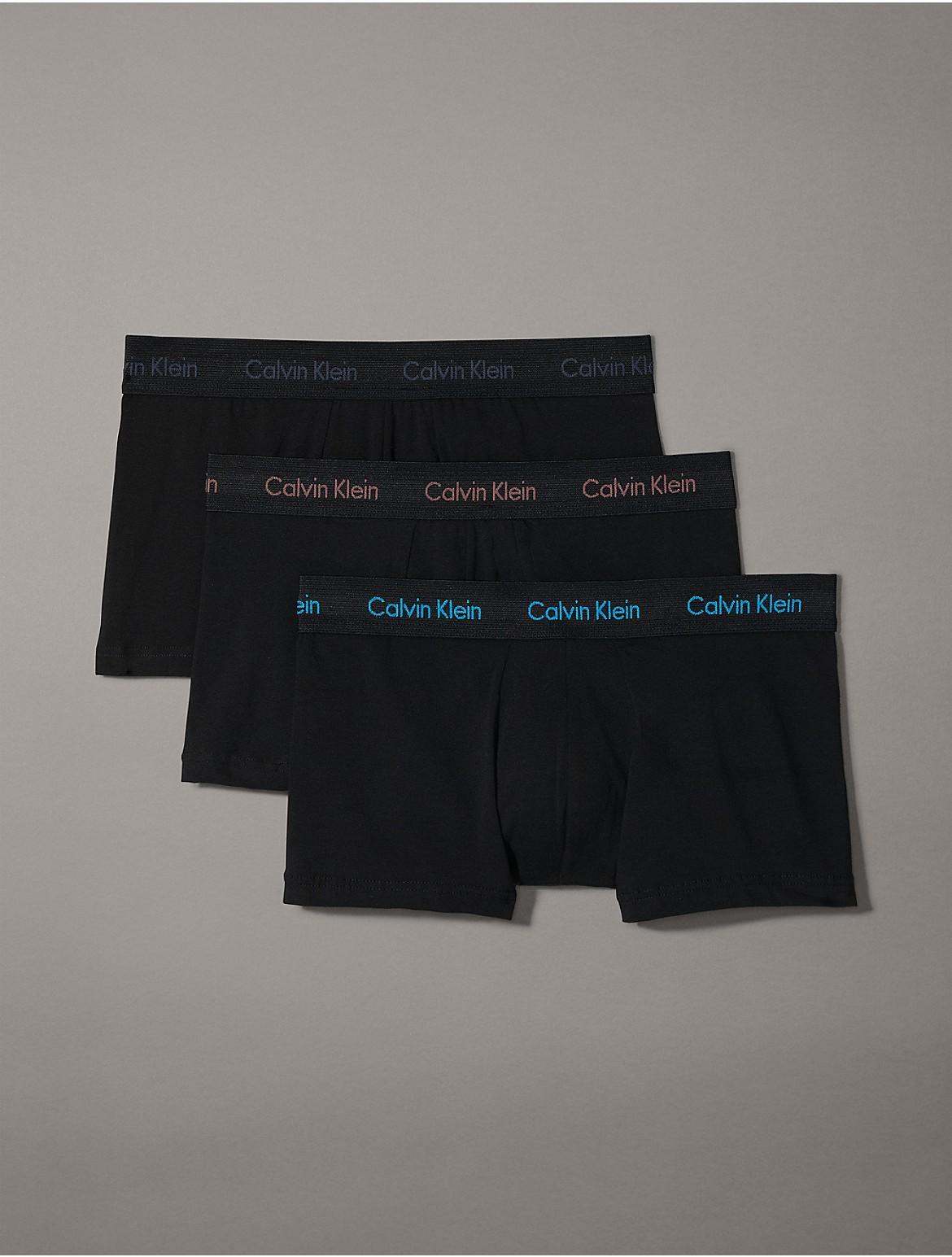 Calvin Klein Cotton Stretch Moisture Wicking Low Rise Trunks, Pack of 3 Product Image