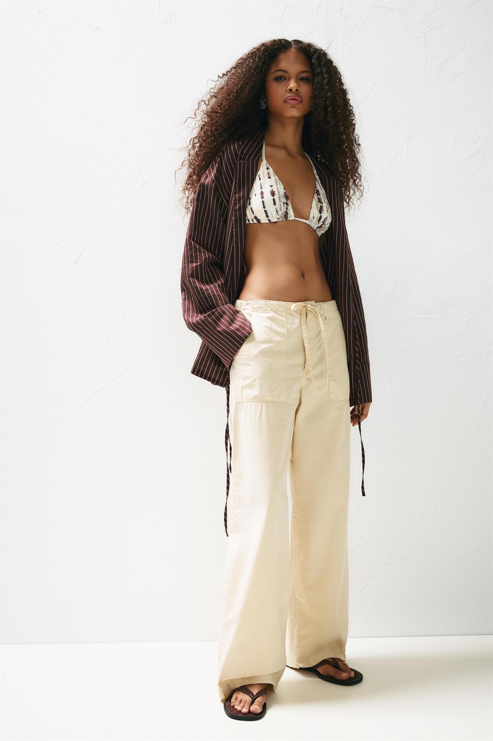 Baggy poplin trousers Product Image