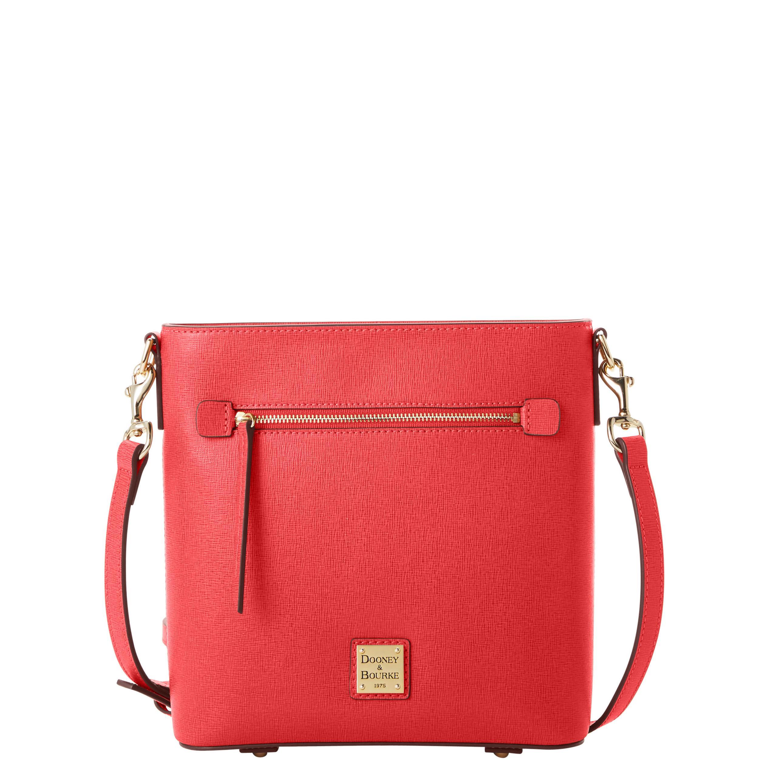 Dooney & Bourke Womens Saffiano Zip Crossbody Leather Shoulder Bag in Oyster Product Image