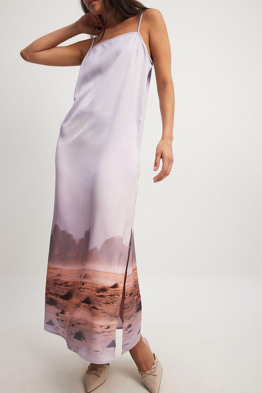 Photo Print Strap Midi Dress Product Image