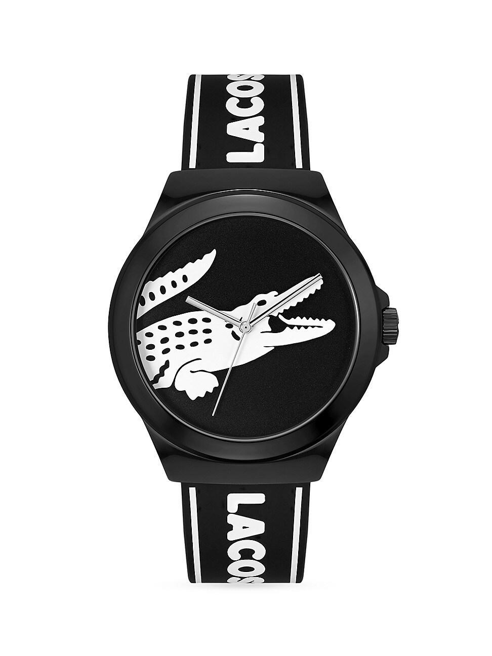 Lacoste Unisex NeoCroc Black Silicone Strap Watch 43mm Product Image