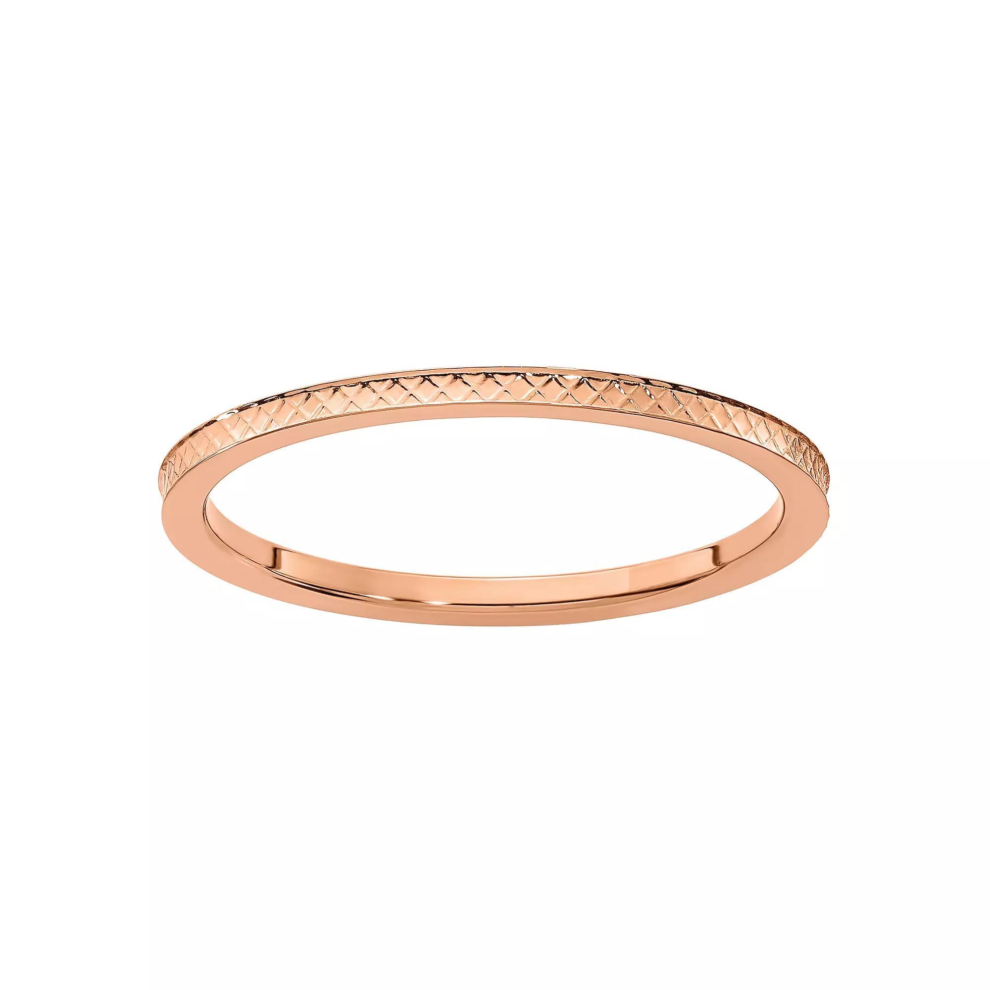 Stacks & Stones 10k Gold 1.2 mm Crisscross Pattern Stackable Band, Women's, Size: 4, 10k White Gold Product Image