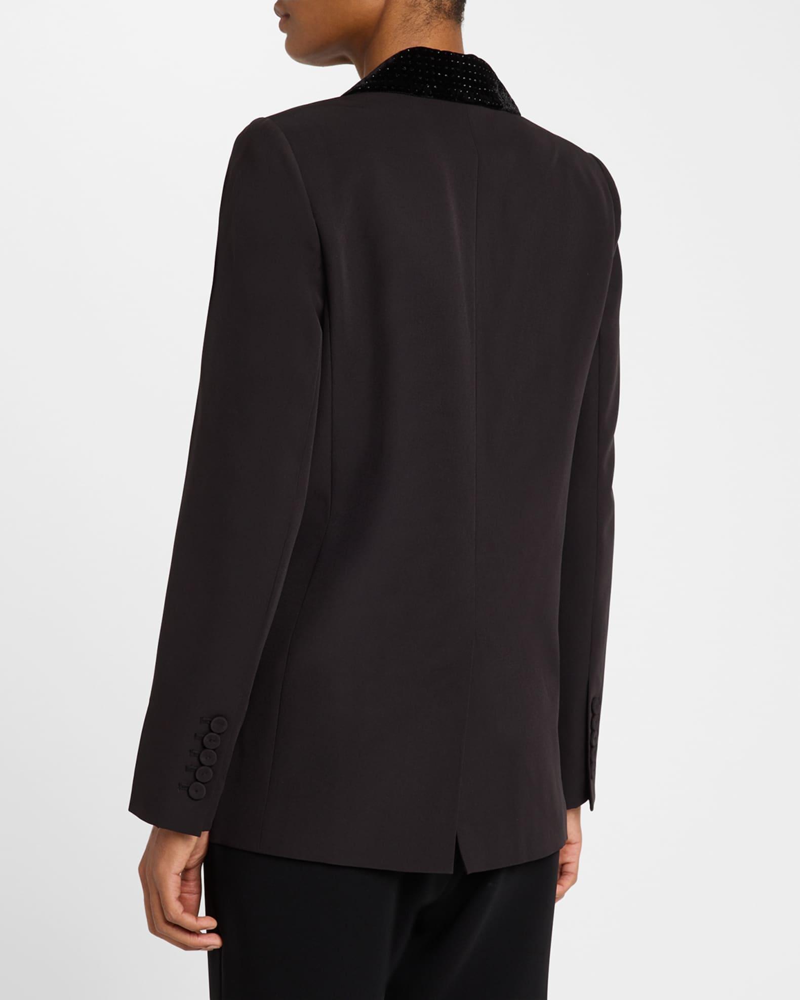 Kenny Single-Button Rhinestone Twill Jacket Product Image