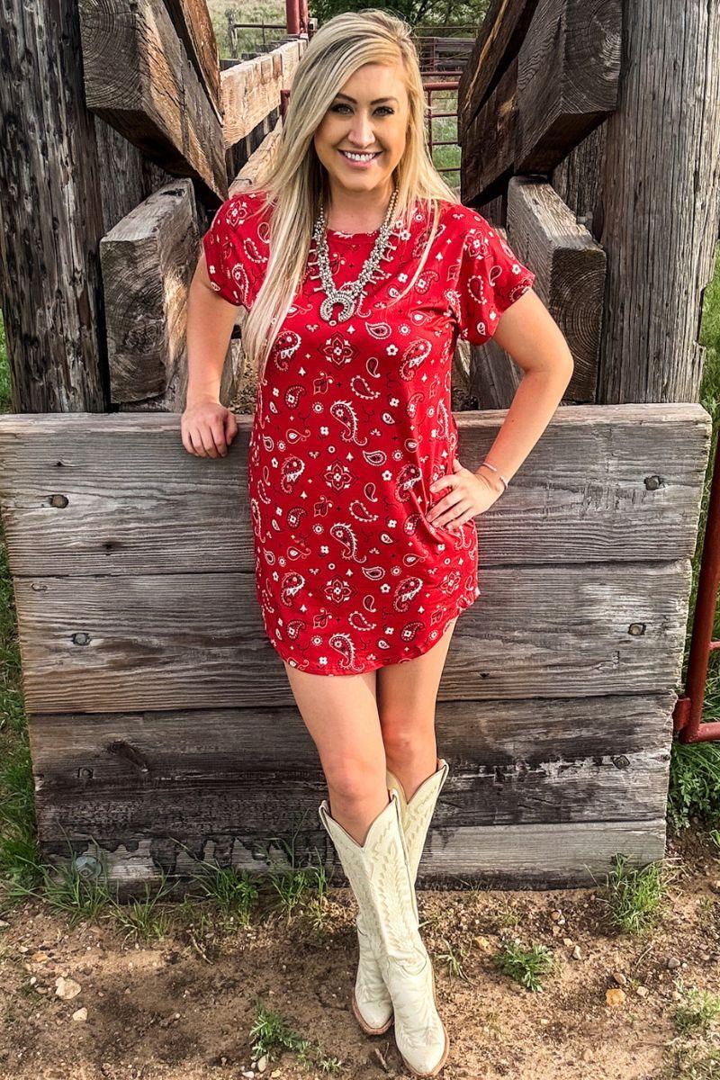 Sterling Kreek Bandana Babe Red Dress Product Image
