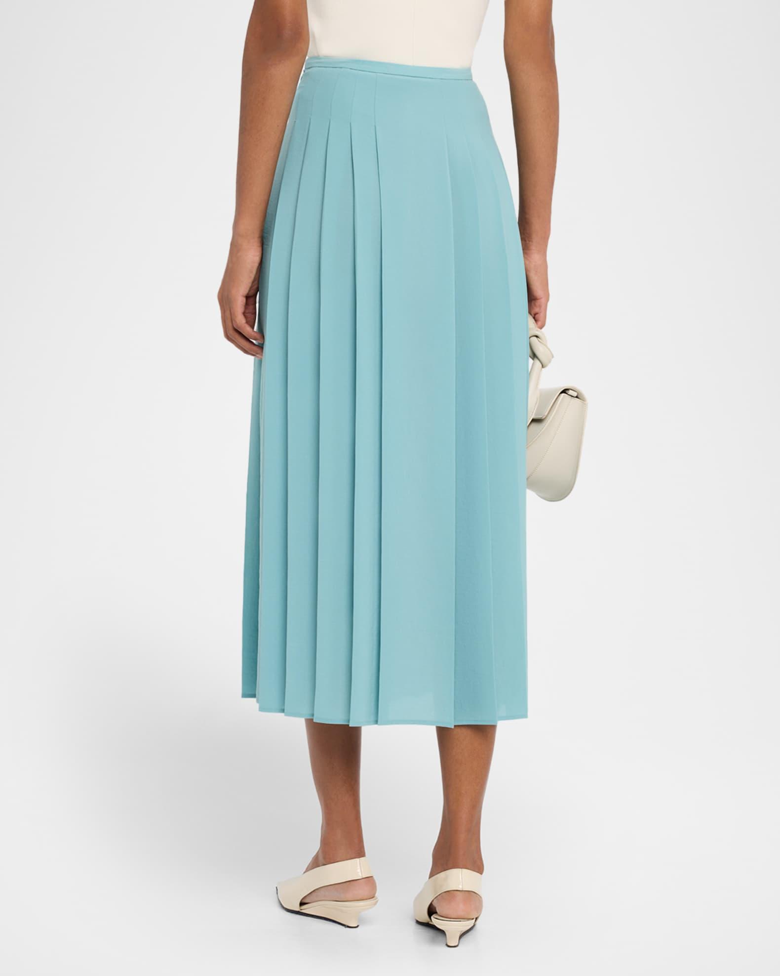 Crete Straight Pleated Midi Skirt Product Image