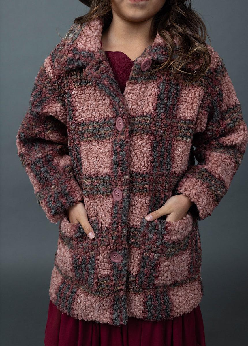 Gertrude Coat in Rose Plaid Girls Product Image