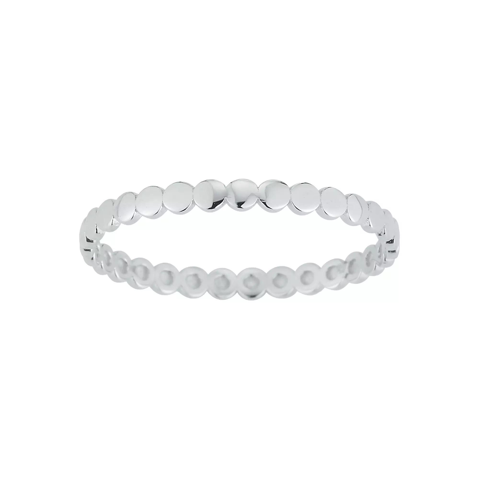 LUMINOR GOLD 14k White Gold Bead Band Stackable Ring, Women's, Size: 8 Product Image