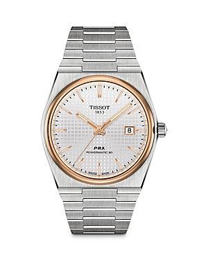Tissot Mens Prx Automatic Stainless Steel Tonneau Bracelet Watch Product Image