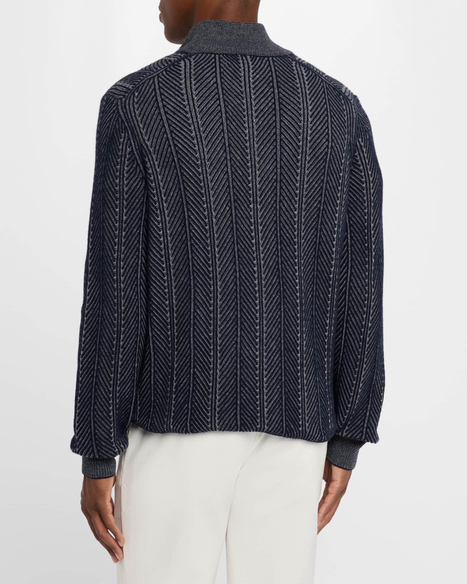Men's Cashmere Chevron Vanise Quarter-Zip Sweater Product Image