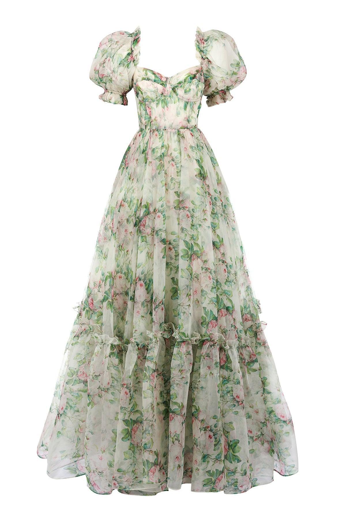 The Garden Roses Silk Gauze Ritz Gown Product Image